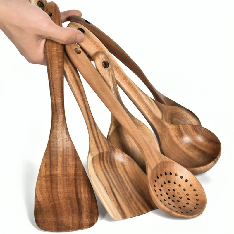 7pcs Wooden Utensil Set